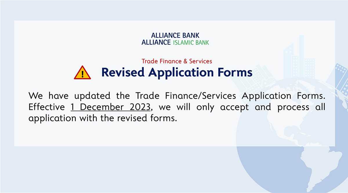 Revised Trade Finance/Services Application Forms