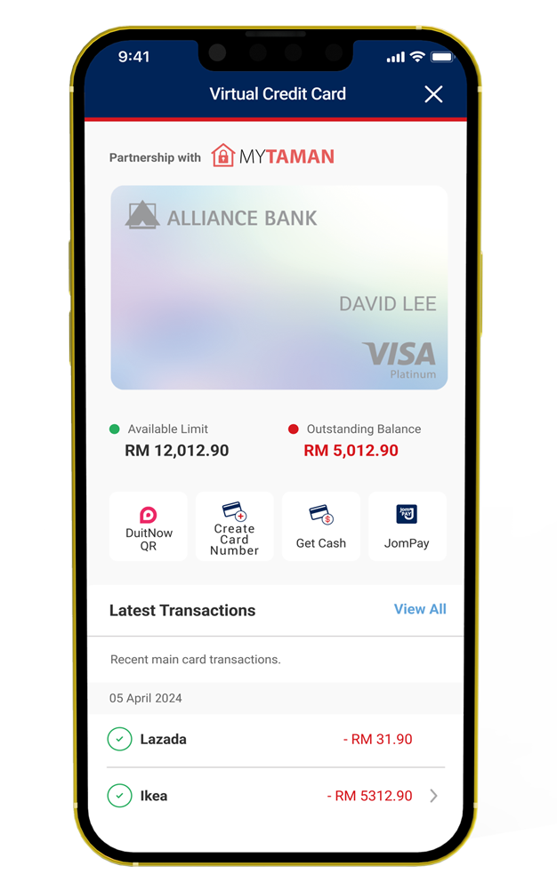 Visa Virtual Credit Card (MyTaman) - Step 5