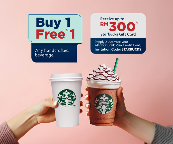 Sip more for less with up to 50% OFF* on F&B at Starbucks 